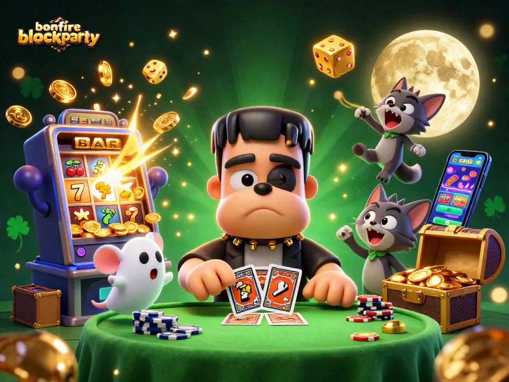 Play thrilling casino games at the bonfireblockparty with exciting characters and vibrant casino elements.