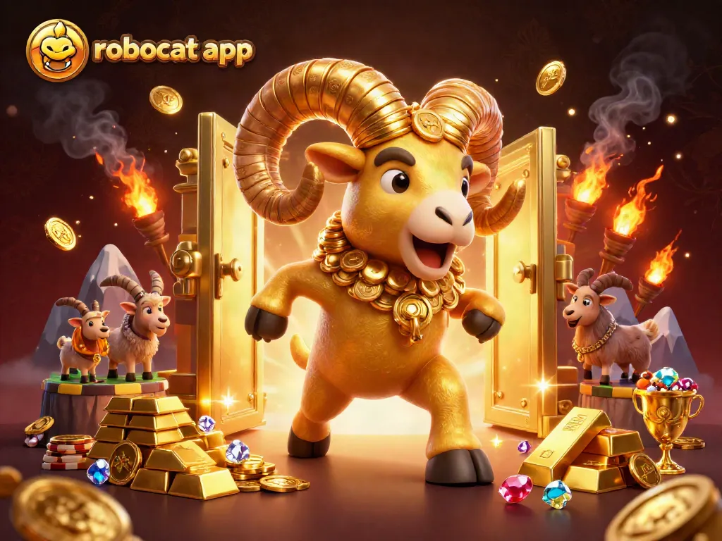 Experience thrilling gameplay with the robocat app featuring a vibrant 3D casino illustration.